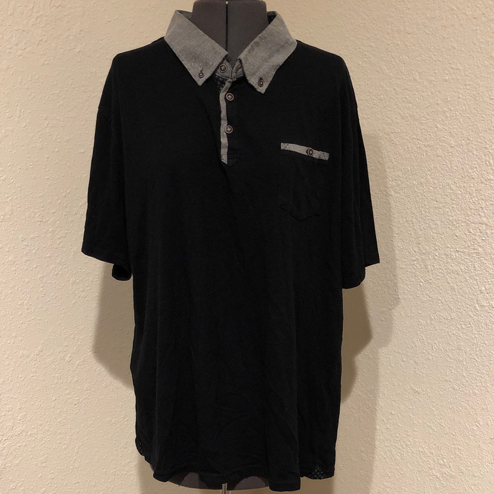 Casual Black and Gray Button Down Shirt